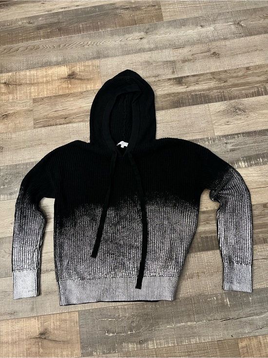 J Society Sweaters - Women's Ombre Black-to-silver Crewneck Hoodie Sweater Sz S